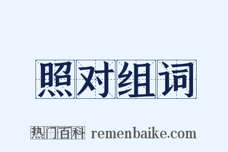 照对组词是什么意思的图片